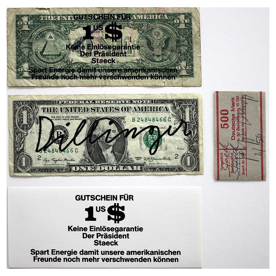Korff Stiftung - Joseph Beuys - Geldscheine - Dollarnoten