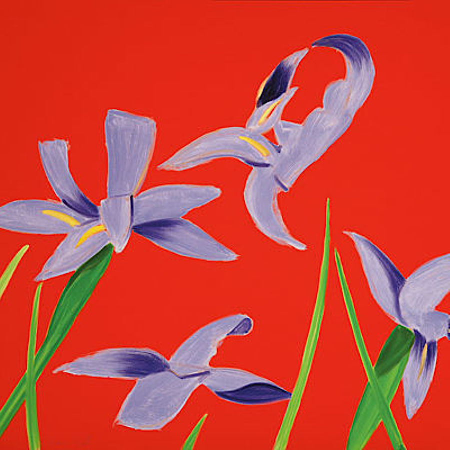 Korff Stiftung - Alex Katz - Graphics - Purple Irises on Red