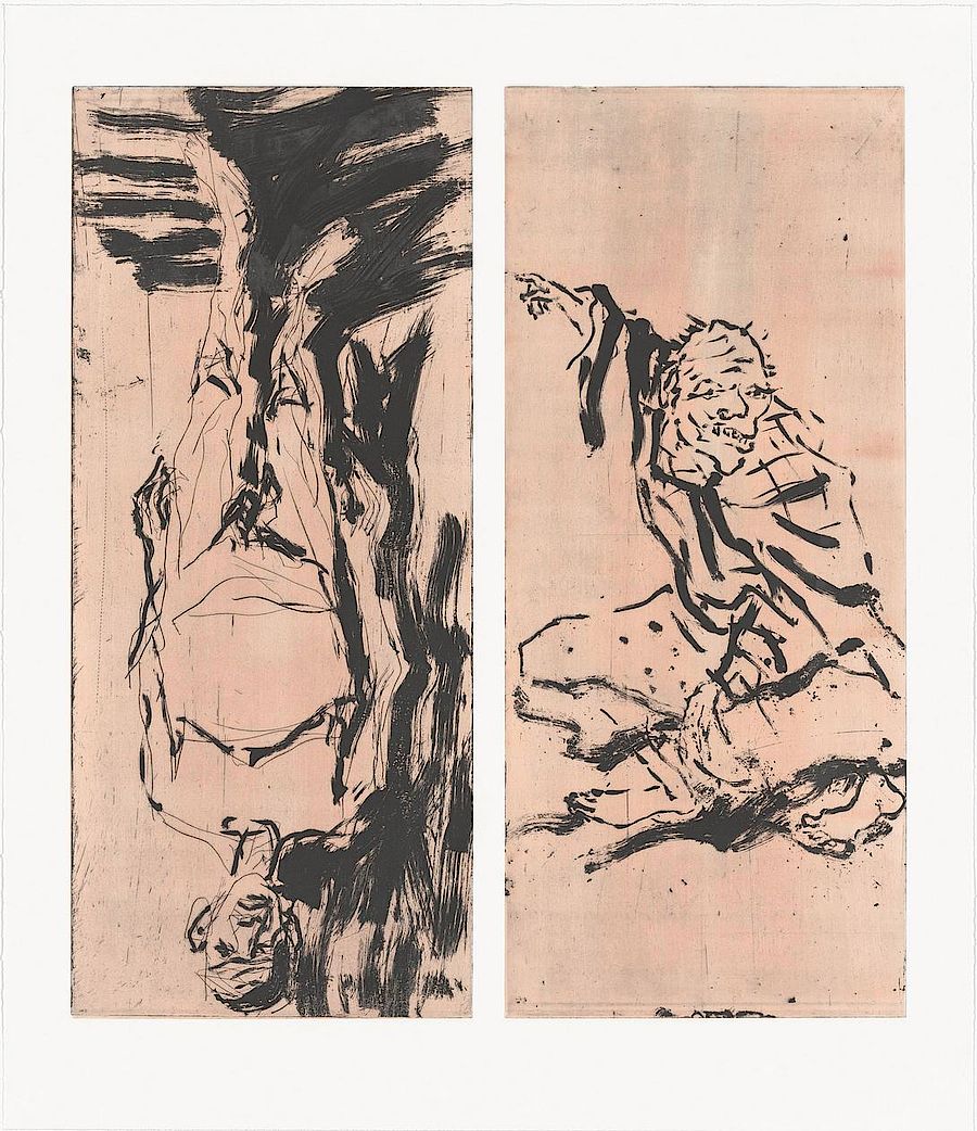 Korff Stiftung - Georg Baselitz - Grafiken - Abgang mit Hokusai