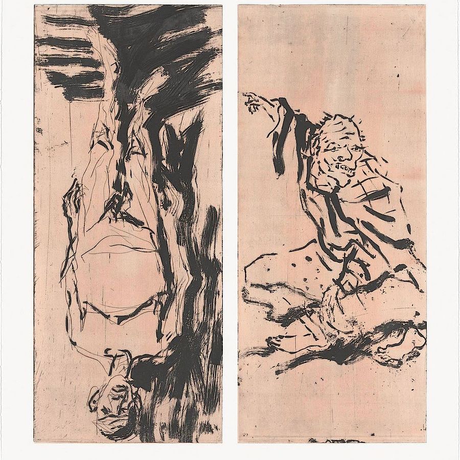 Korff Stiftung - Georg Baselitz - Grafiken - Abgang mit Hokusai