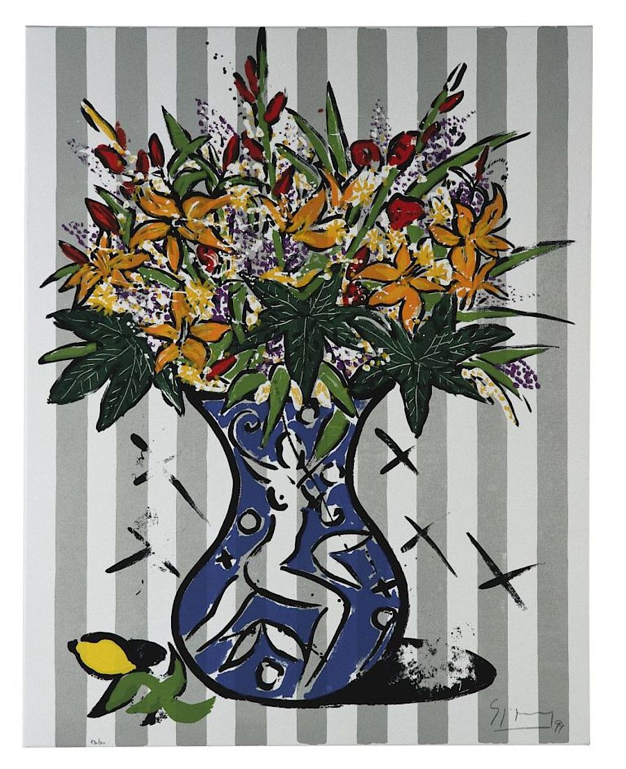 Korff Stiftung - Stefan Szczesny - Grafiken - Flowers on stripes