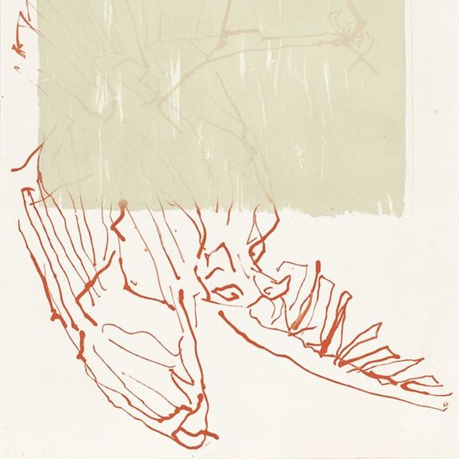 Korff Stiftung - Georg Baselitz - Grafiken - Fliegt immer noch (rot)