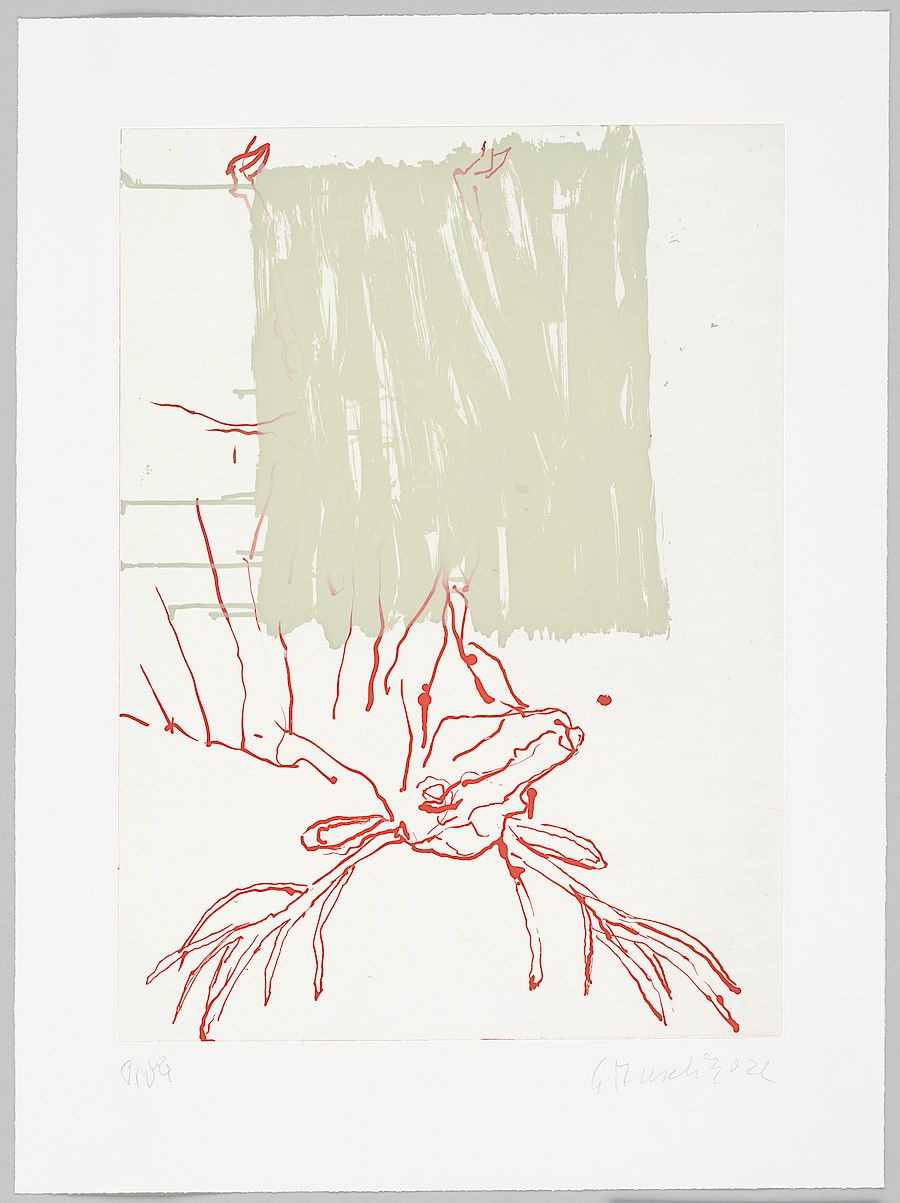 Korff Stiftung - Georg Baselitz - Graphics - Hirsch, wo (red)