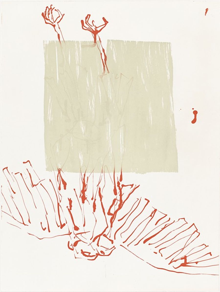 Korff Stiftung - Georg Baselitz - Grafiken - Er fliegt (rot) Korff Stiftung - Georg Baselitz - Grafiken - Er fliegt (rot)