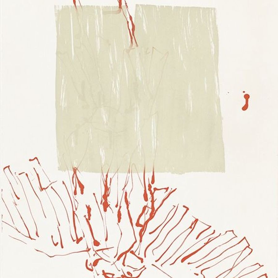 Korff Stiftung - Georg Baselitz - Graphics - Er fliegt (red)