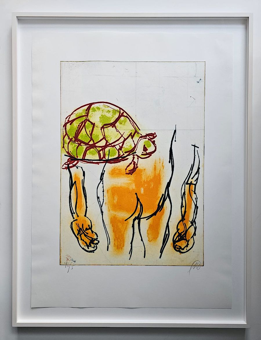 Korff Stiftung - Markus Lüpertz - Graphics - o.T. (with turtle) Orange