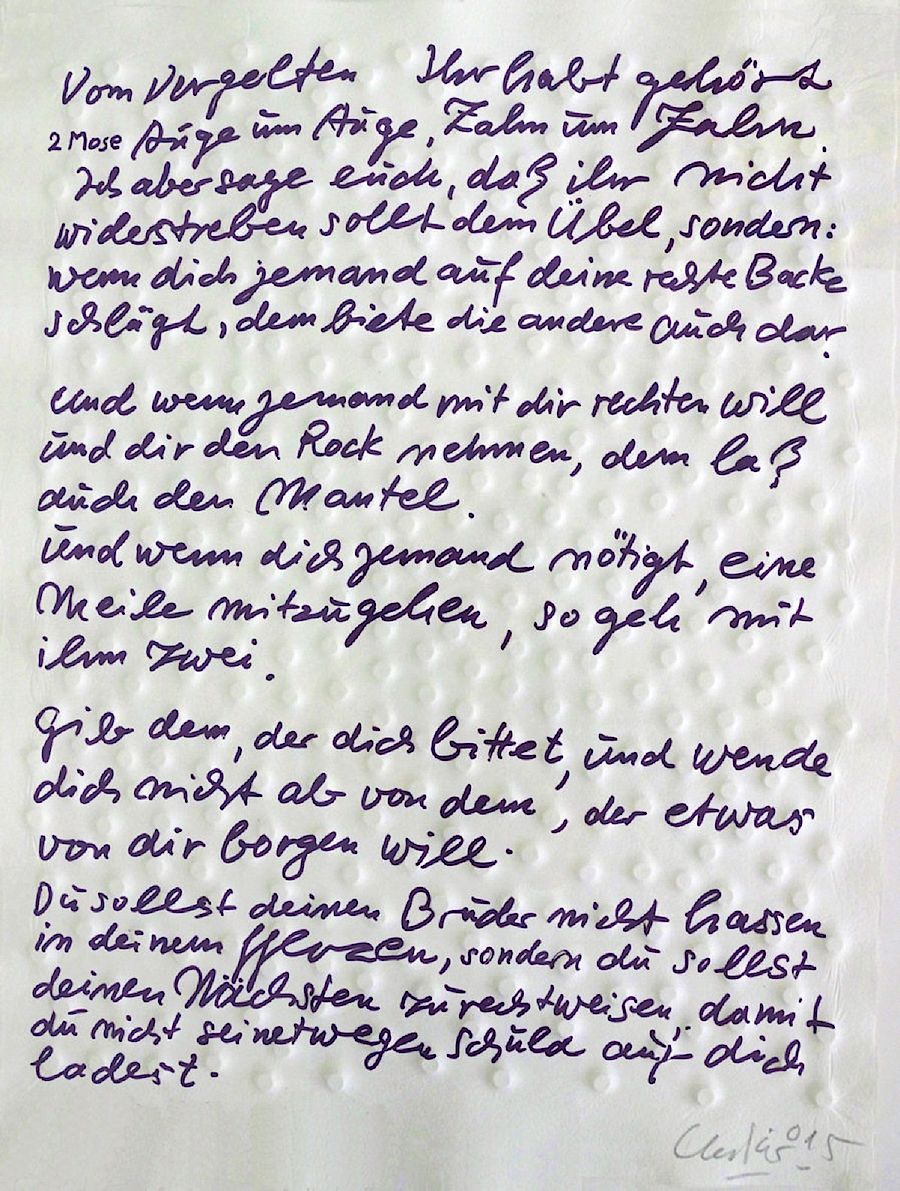 Korff Stiftung - Günther Uecker - Editionen - Prägedrucke - Friedensgebote VI-VIII