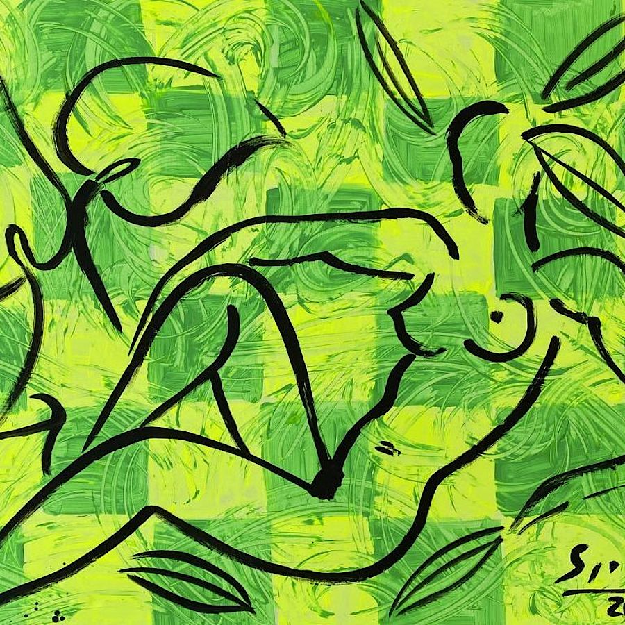 Korff Stiftung - Stefan Szczesny - Unikate - Nude on a green background