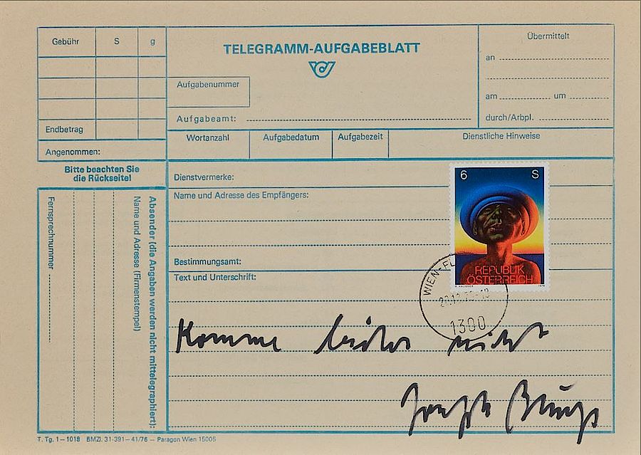 Korff Stiftung - Joseph Beuys - Raritaeten & Unikate - Wiener Telegramm