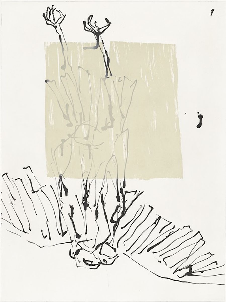 Korff Stiftung - Georg Baselitz - Grafiken - Er fliegt (schwarz)