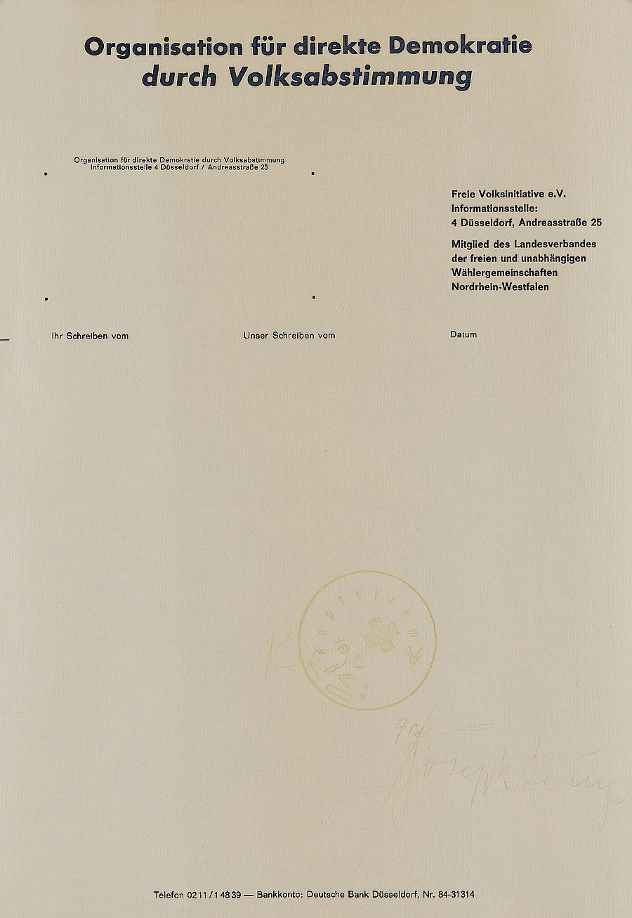 Korff Stiftung - Joseph Beuys - Objekte - Rose für direkte Demokratie