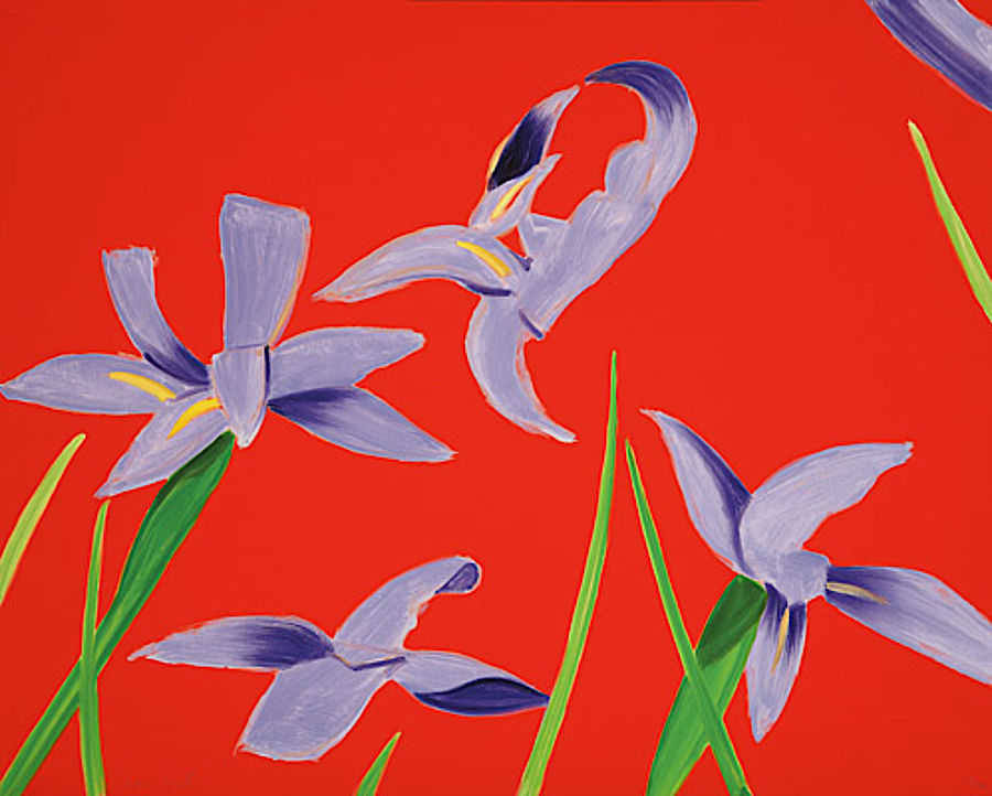 Korff Stiftung - Alex Katz - Graphics - Purple Irises on Red