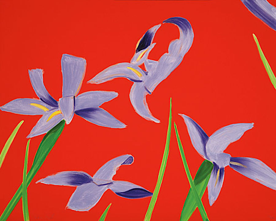 Korff Stiftung - Alex Katz - Grafiken - Purple Irises on Red