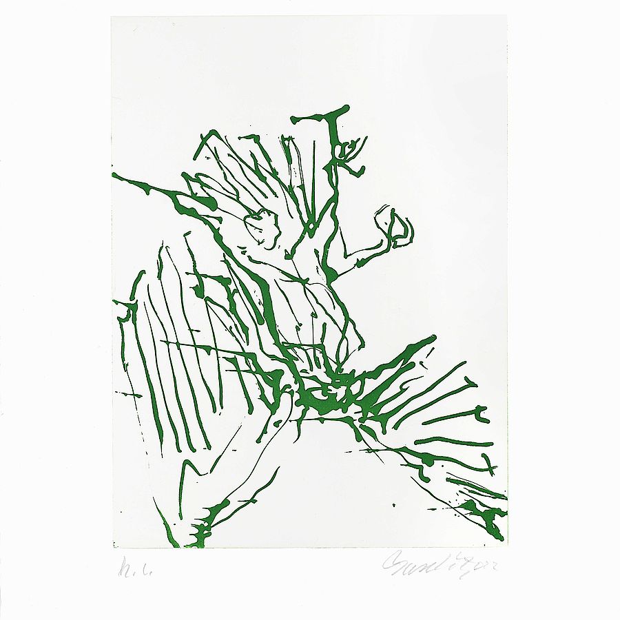 Korff Stiftung - Georg Baselitz - Graphics - Adler (green)