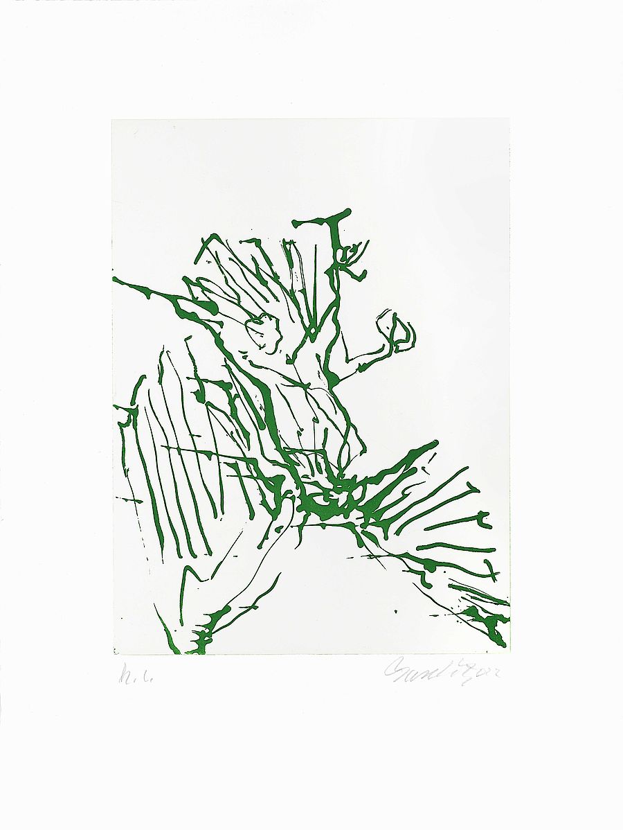 Korff Stiftung - Georg Baselitz - Grafiken - Adler (grün)